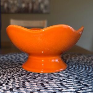 Crate&Barrel Small Vibrant Orange Footed Bowl